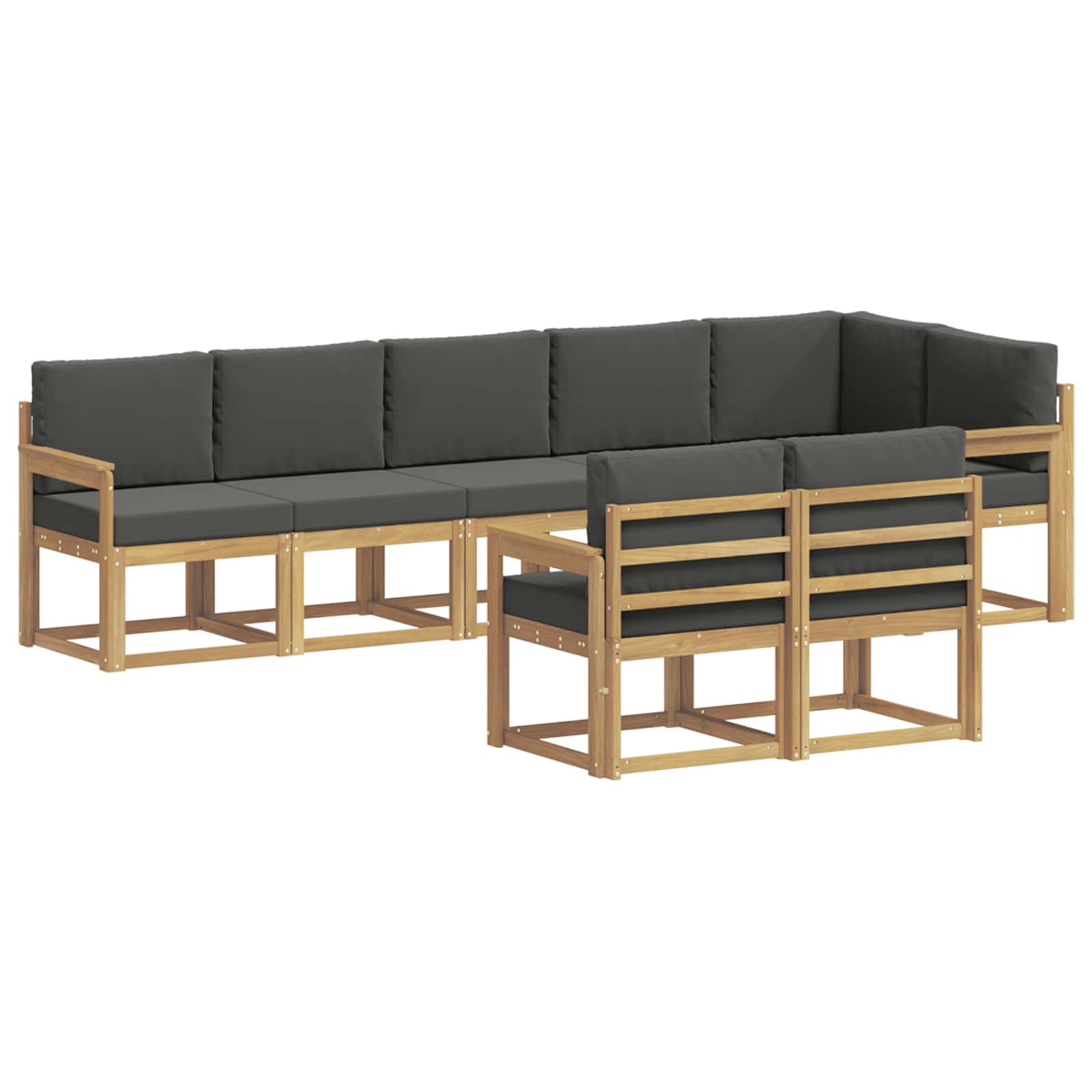 Outdoor-Sofagarnitur 8 pcs Weiß und Anthrazit Polyester