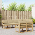 Outdoor-Sofagarnitur mit Kissen 8 pcs Weiß und Beige Polyester