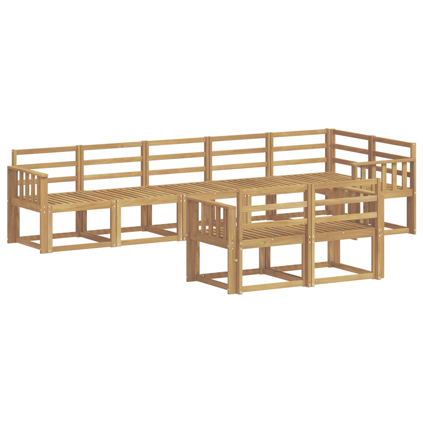 Outdoor-Sofagarnitur 8 pcs Weiß Massivholz Akazie