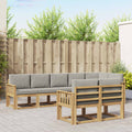Outdoor-Sofagarnitur mit Kissen 8 pcs Weiß und Hellgrau