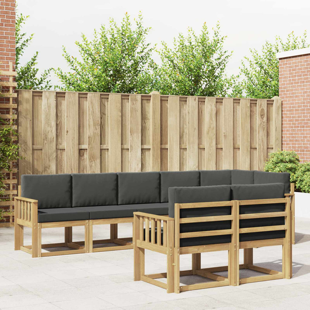 Outdoor-Sofagarnitur 8 pcs Weiß und Anthrazit Polyester
