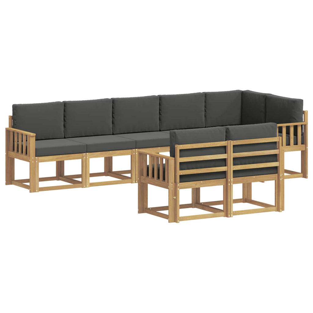 Outdoor-Sofagarnitur 8 pcs Weiß und Anthrazit Polyester