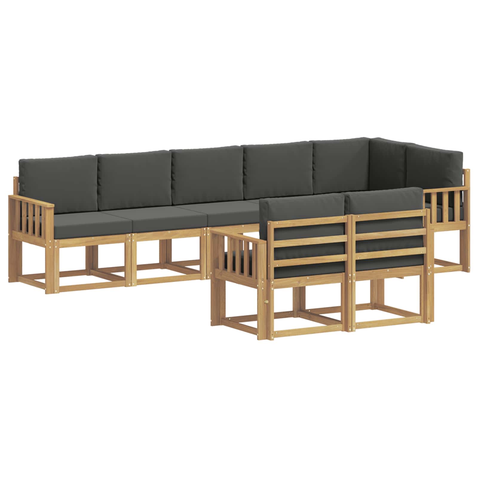 Outdoor-Sofagarnitur 8 pcs Weiß und Anthrazit Polyester