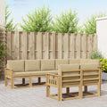 Outdoor-Sofagarnitur mit Kissen 8 pcs Weiß und Beige Polyester