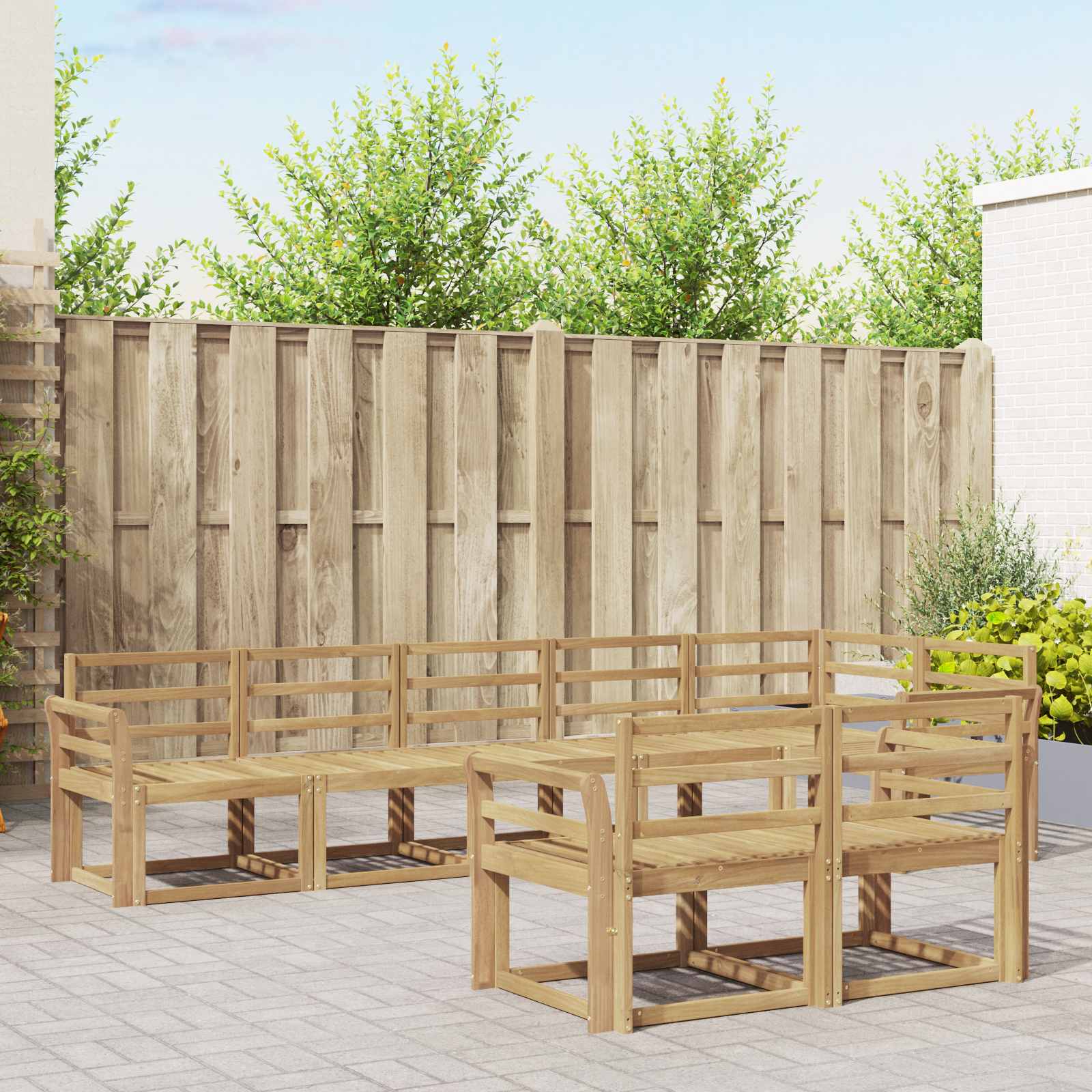 Outdoor-Sofagarnitur 8 pcs Weiß Massivholz Akazie