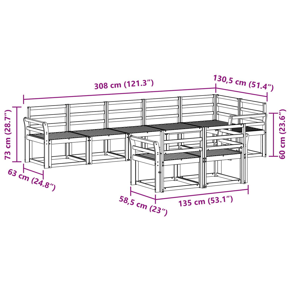 Outdoor-Sofagarnitur 8 pcs Weiß Massivholz Akazie