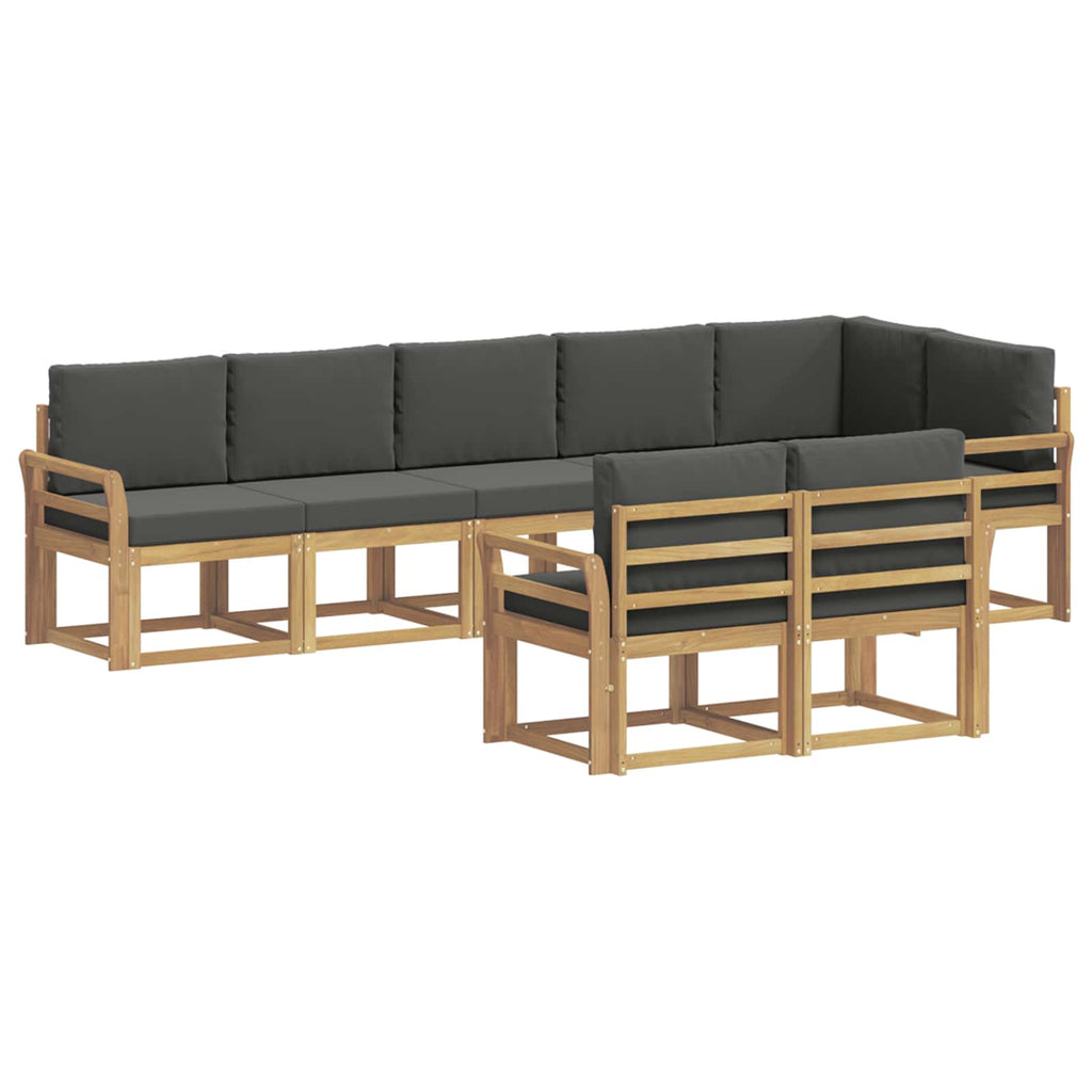Outdoor-Sofagarnitur 8 pcs Weiß und Anthrazit Polyester