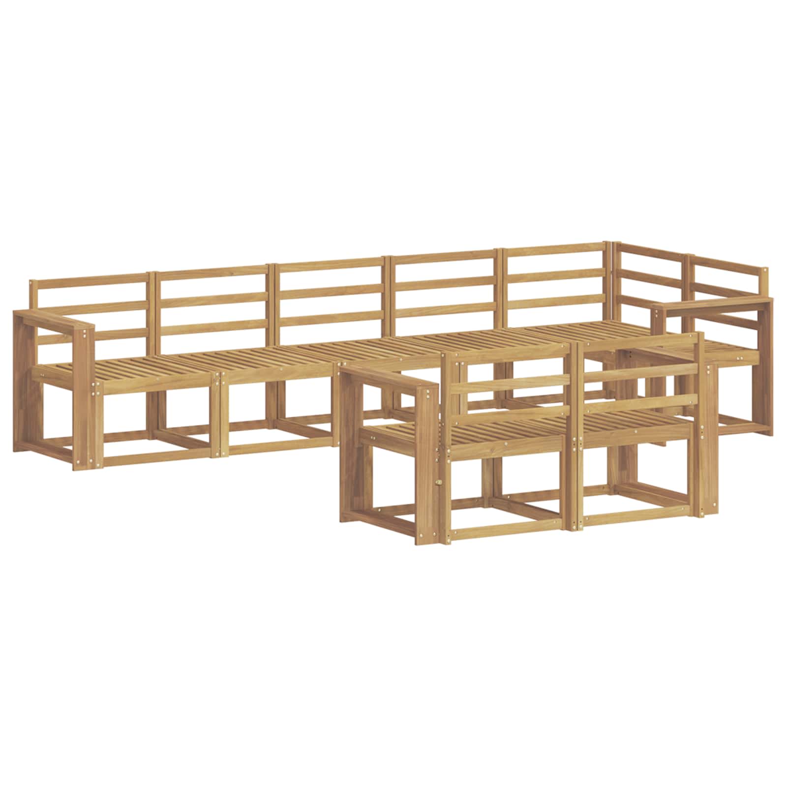 Outdoor-Sofagarnitur 8 pcs Weiß Massivholz Akazie