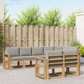 Outdoor-Sofagarnitur mit Kissen 8 pcs Weiß und Hellgrau
