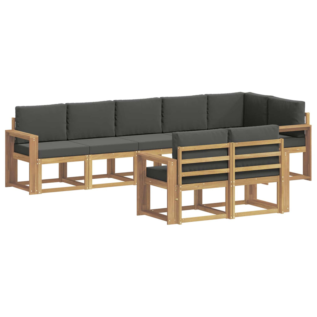 Outdoor-Sofagarnitur 8 pcs Weiß und Anthrazit Polyester