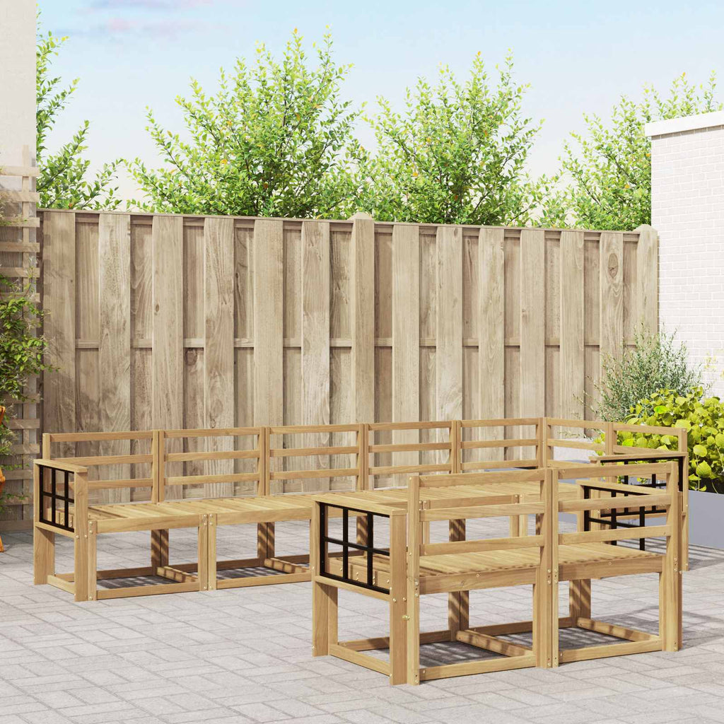 Outdoor-Sofagarnitur 8 pcs Weiß Massivholz Akazie