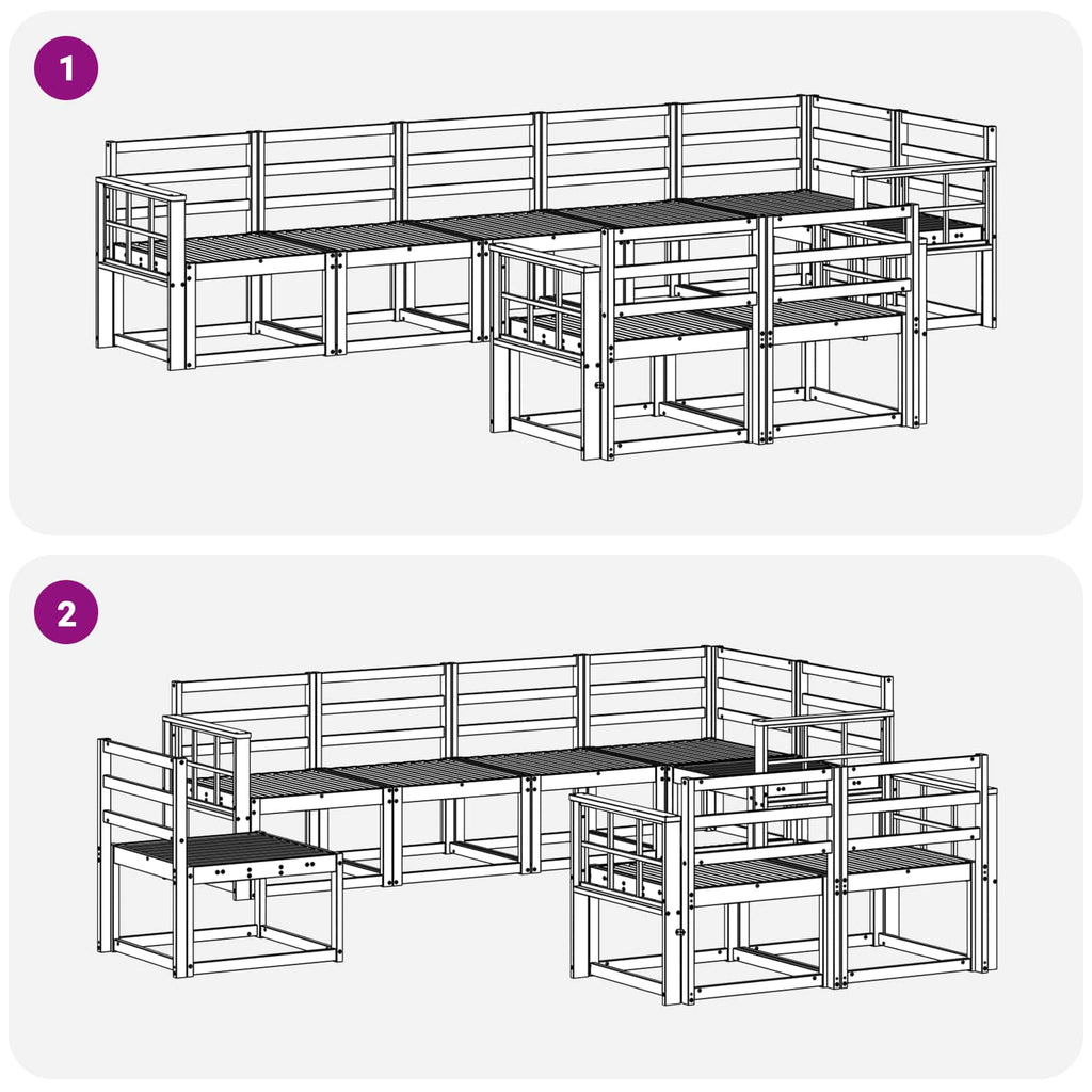 Outdoor-Sofagarnitur 8 pcs Weiß Massivholz Akazie