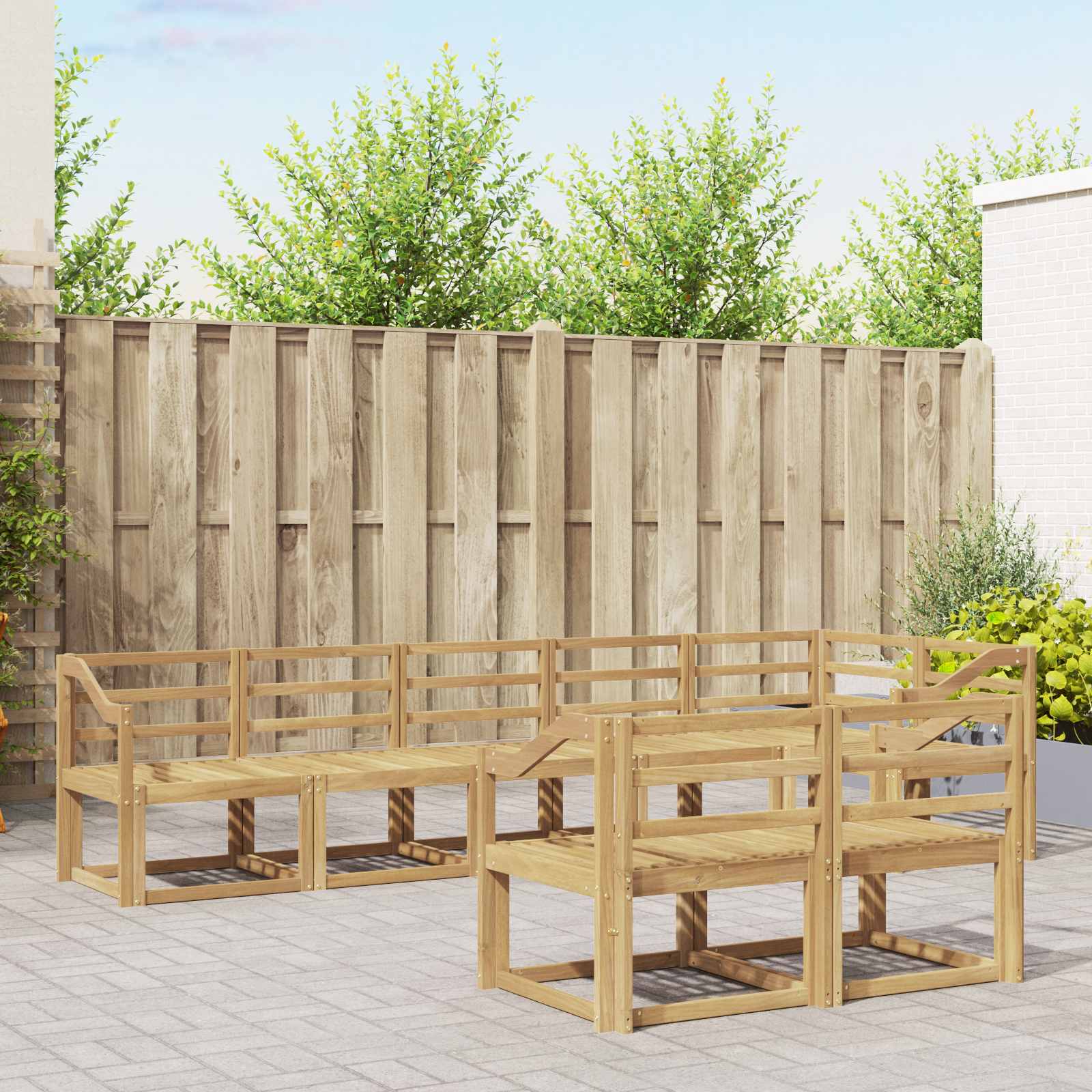 Outdoor-Sofagarnitur 8 pcs Weiß Massivholz Akazie