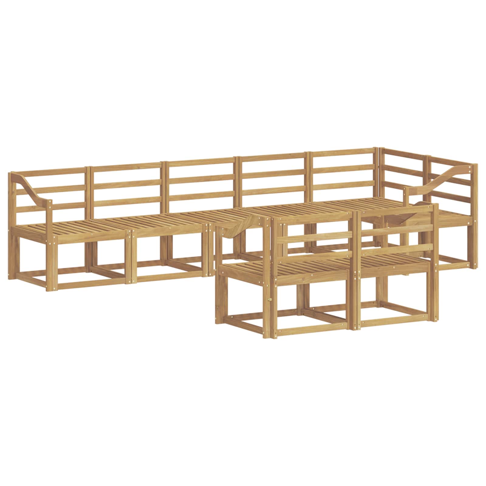 Outdoor-Sofagarnitur 8 pcs Weiß Massivholz Akazie