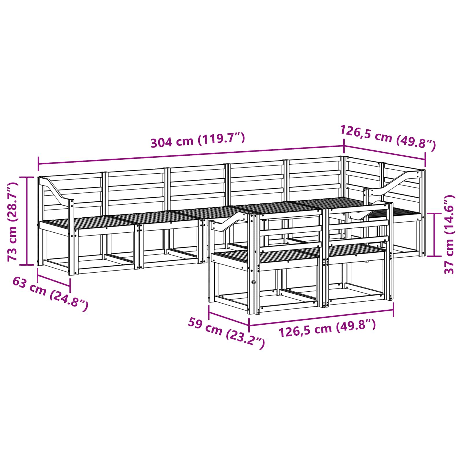 Outdoor-Sofagarnitur 8 pcs Weiß Massivholz Akazie