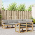 Outdoor-Sofagarnitur mit Kissen 8 pcs Weiß und Hellgrau