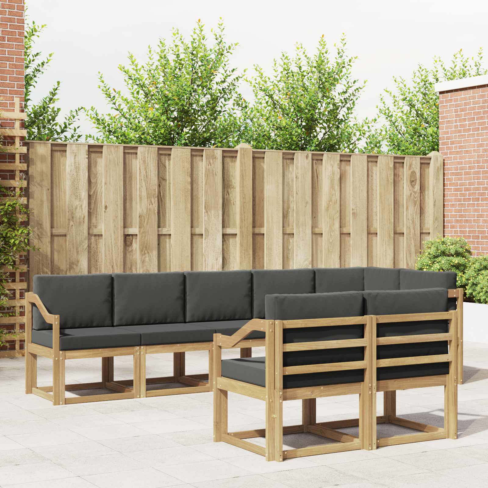 Outdoor-Sofagarnitur 8 pcs Weiß und Anthrazit Polyester