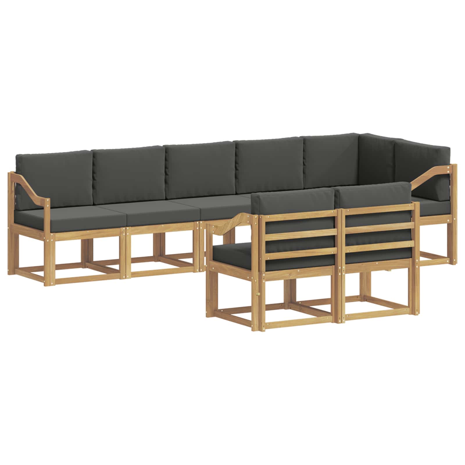 Outdoor-Sofagarnitur 8 pcs Weiß und Anthrazit Polyester