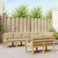 Outdoor-Sofagarnitur mit Kissen 8 pcs Weiß und Beige Polyester