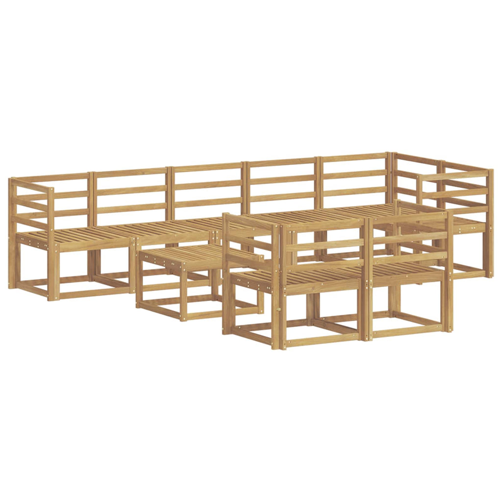 Outdoor-Sofagarnitur 9 pcs Weiß Massivholz Akazie