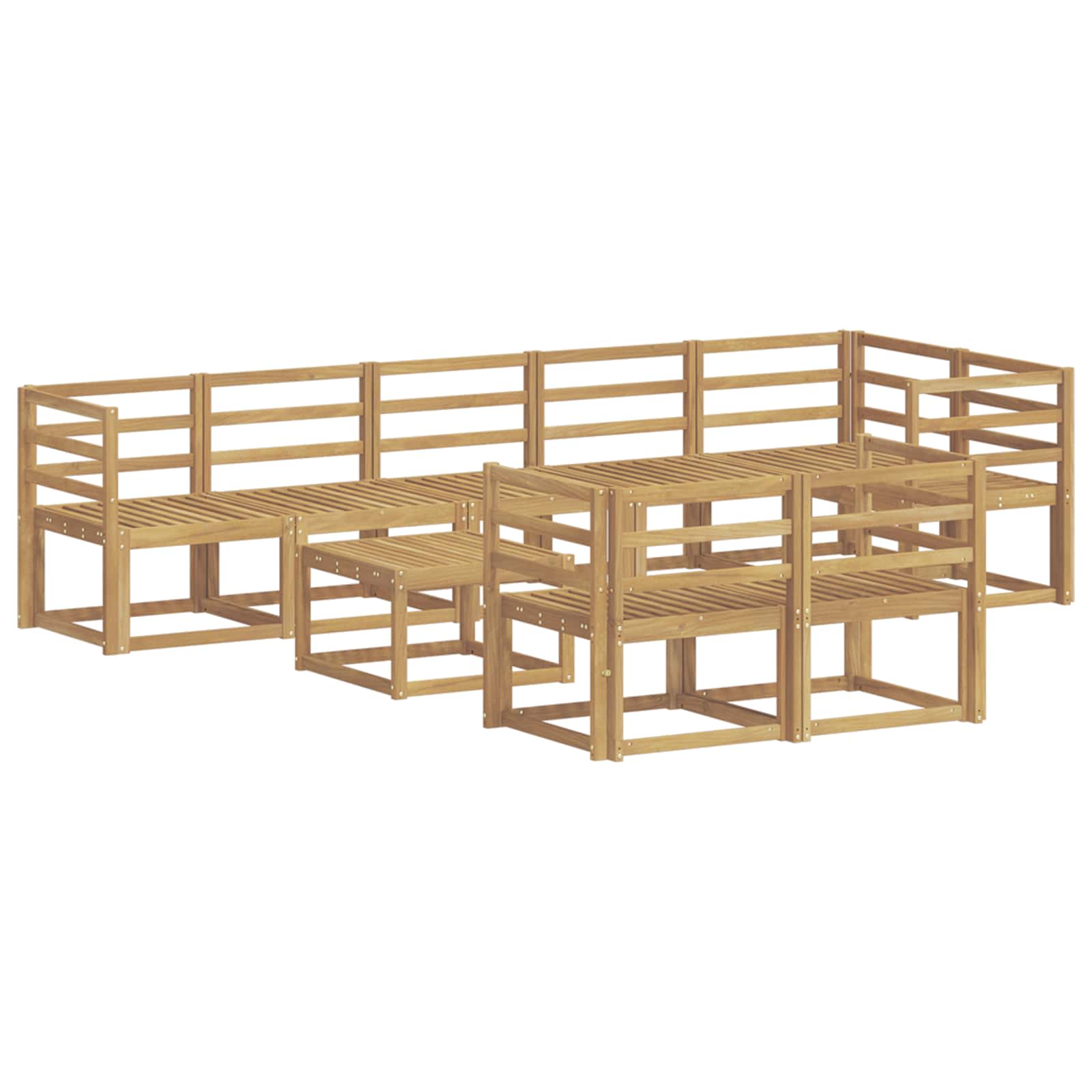 Outdoor-Sofagarnitur 9 pcs Weiß Massivholz Akazie