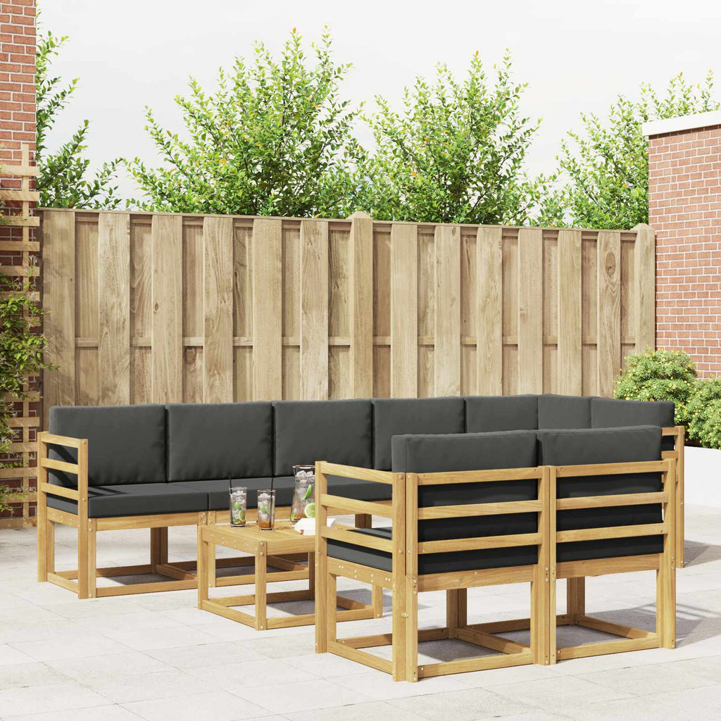 Outdoor-Sofagarnitur 9 pcs Weiß und Anthrazit Polyester