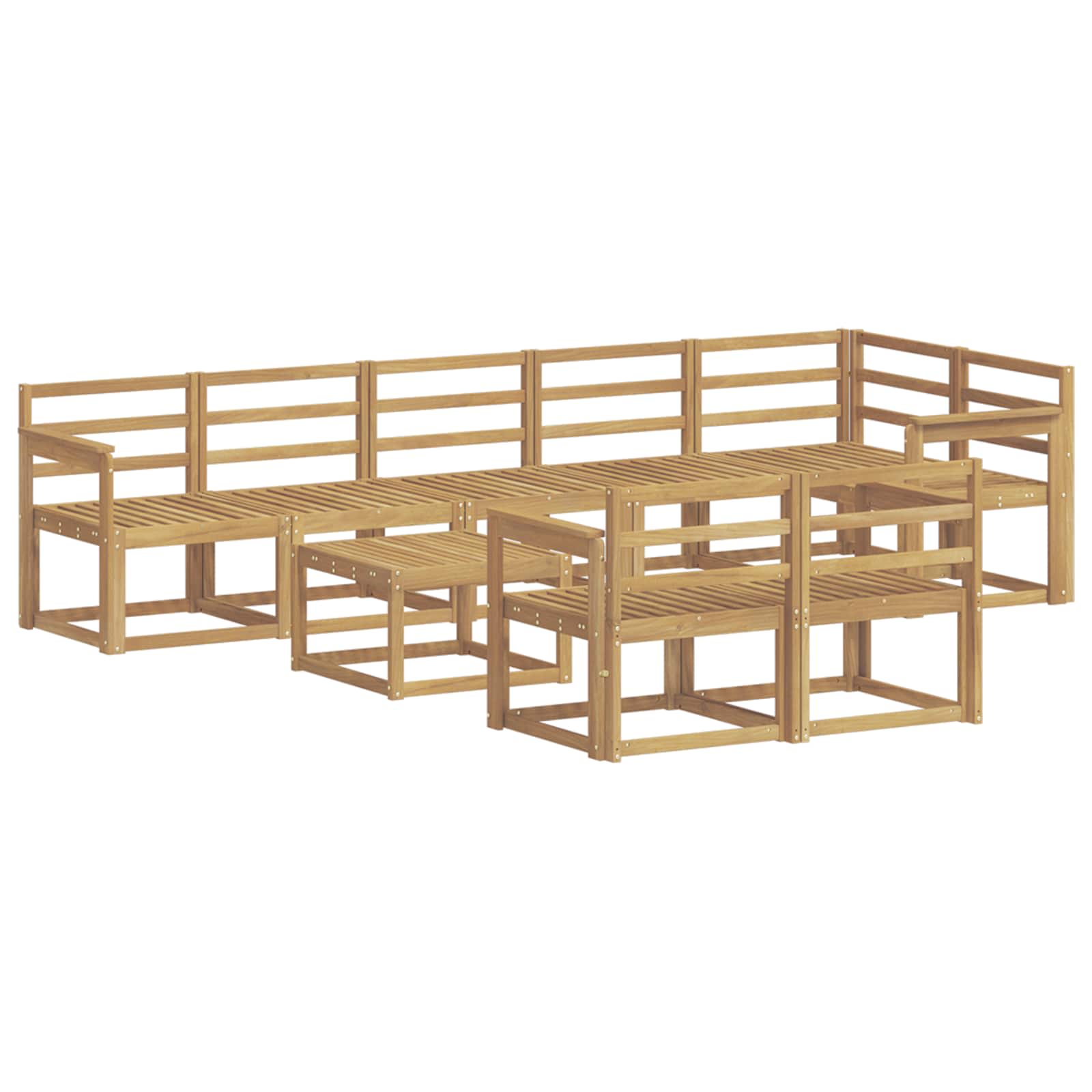 Outdoor-Sofagarnitur 9 pcs Weiß Massivholz Akazie