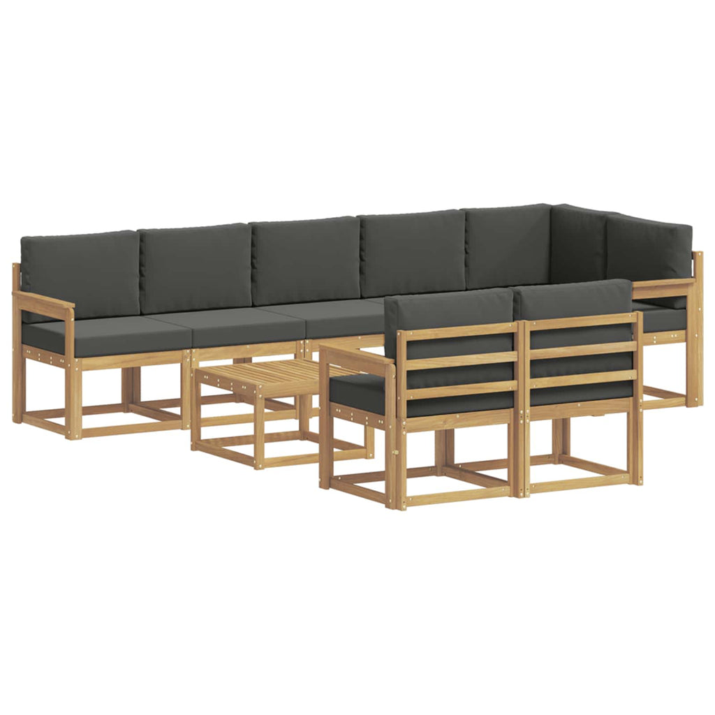 Outdoor-Sofagarnitur 9 pcs Weiß und Anthrazit Polyester