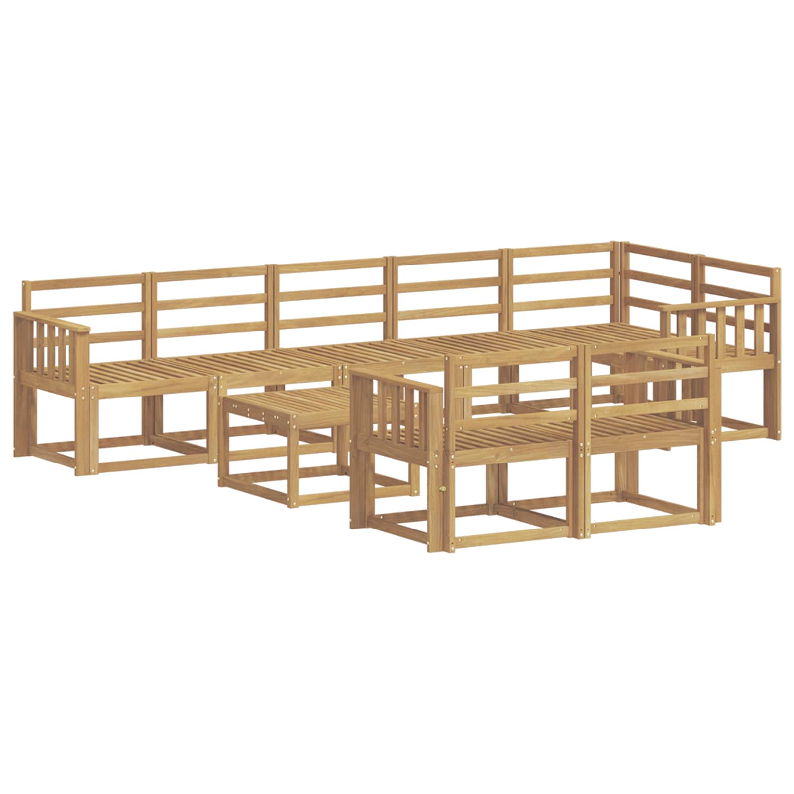 Outdoor-Sofagarnitur 9 pcs Weiß Massivholz Akazie