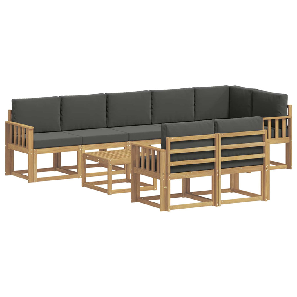 Outdoor-Sofagarnitur 9 pcs Weiß und Anthrazit Polyester