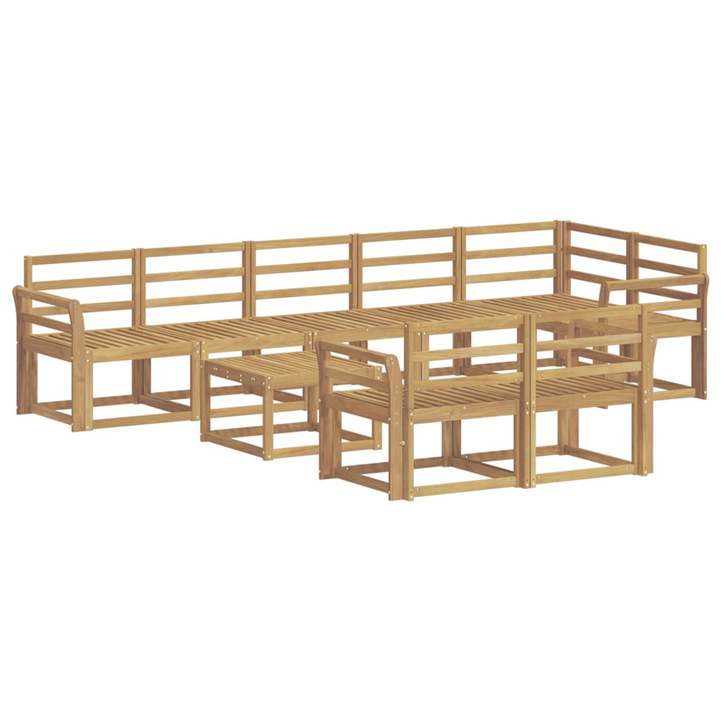 Outdoor-Sofagarnitur 9 pcs Weiß Massivholz Akazie