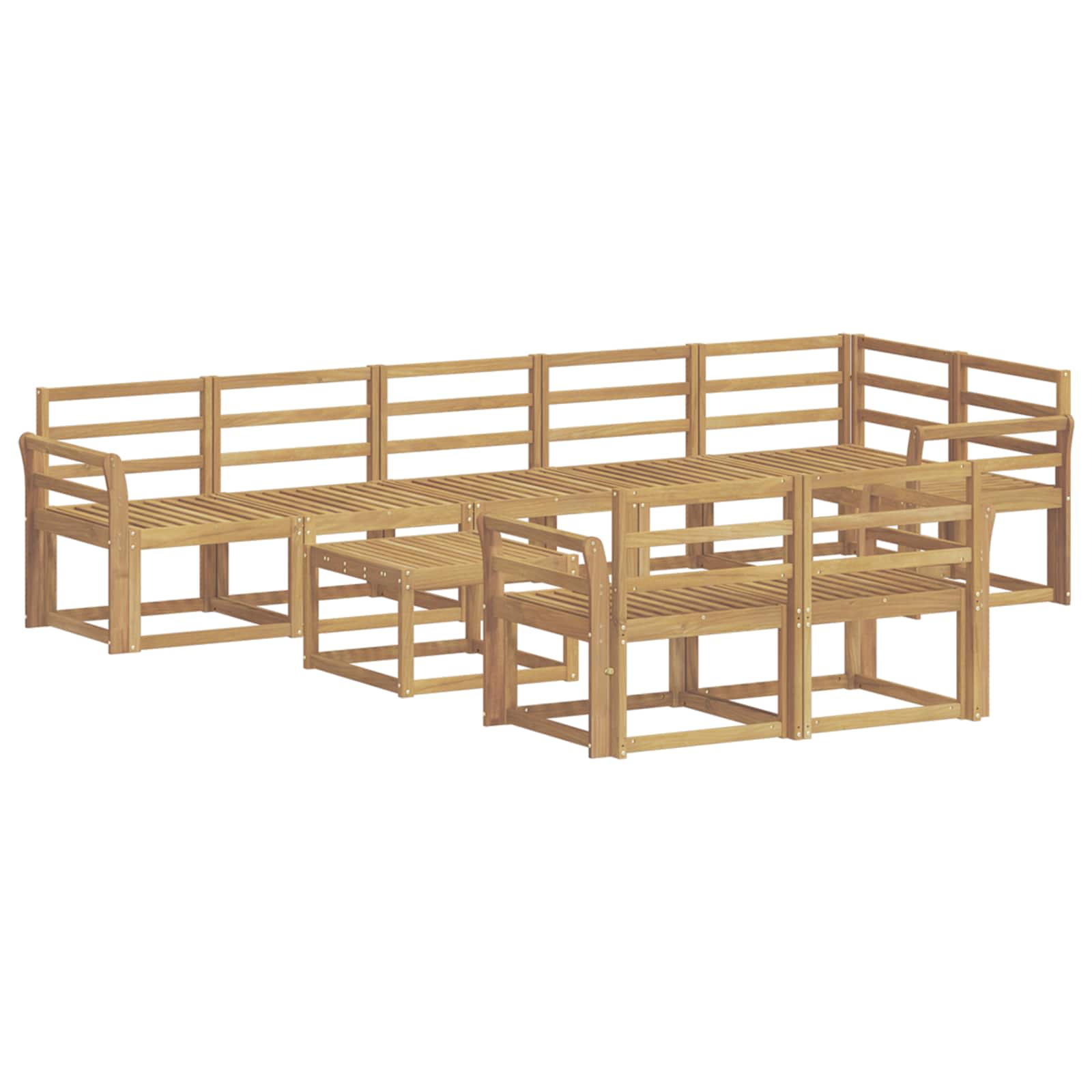 Outdoor-Sofagarnitur 9 pcs Weiß Massivholz Akazie