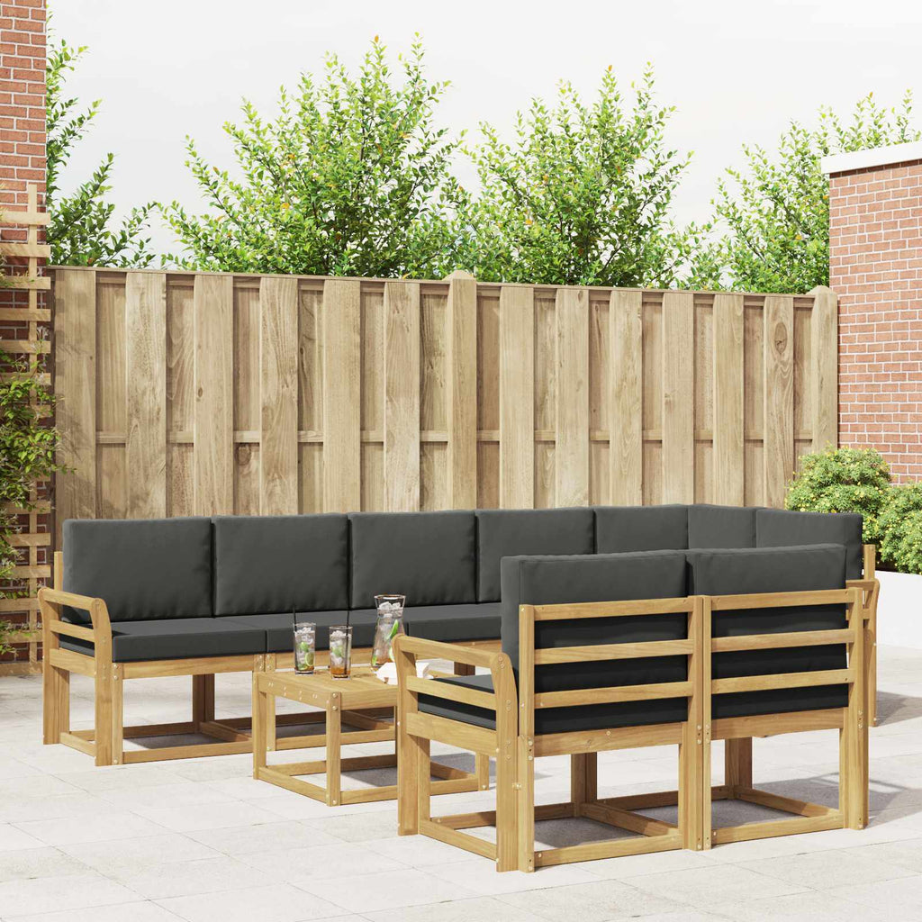 Outdoor-Sofagarnitur 9 pcs Weiß und Anthrazit Polyester