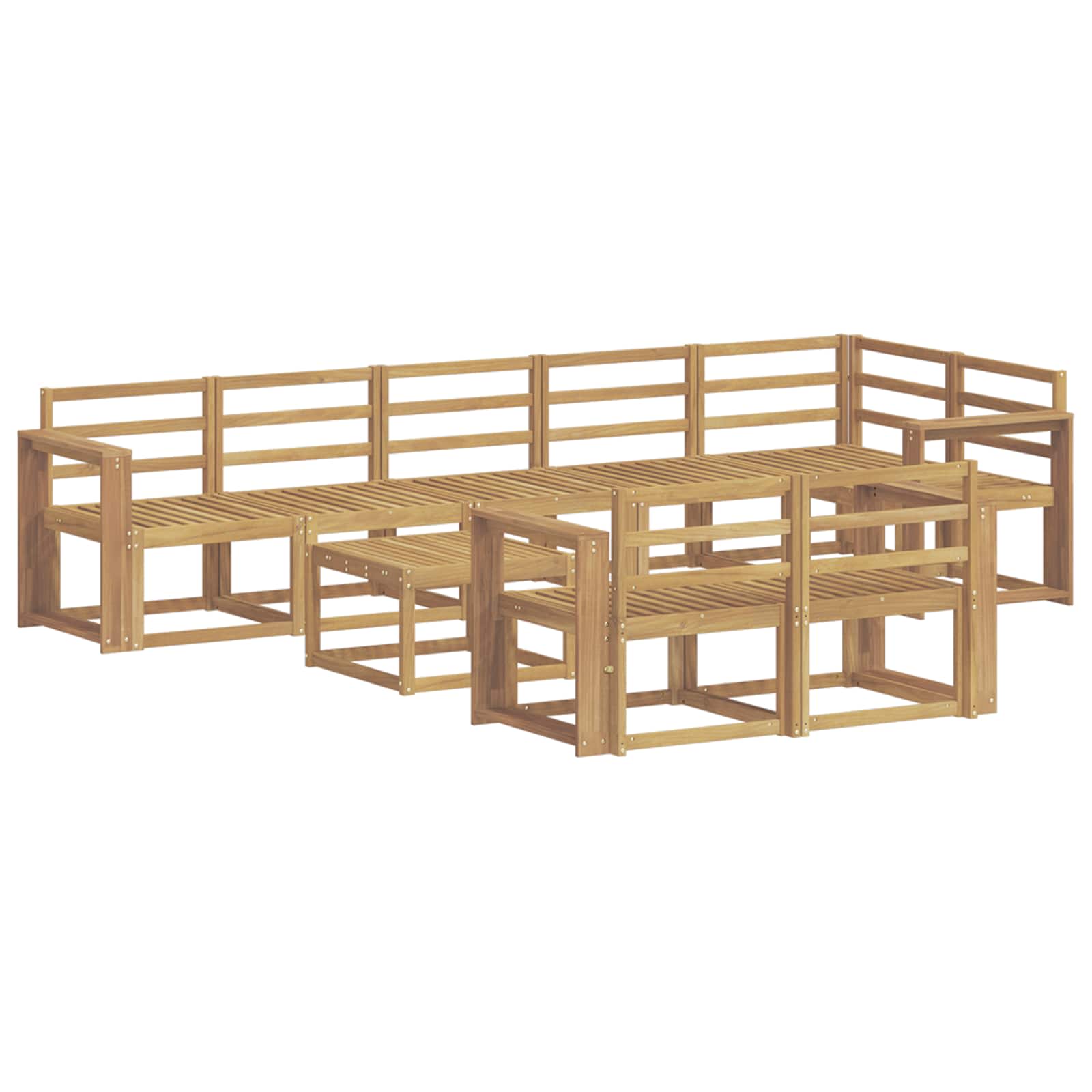 Outdoor-Sofagarnitur 9 pcs Weiß Massivholz Akazie