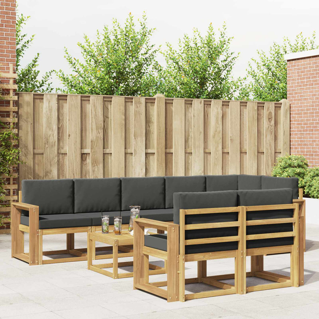Outdoor-Sofagarnitur 9 pcs Weiß und Anthrazit Polyester