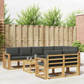 Outdoor-Sofagarnitur 9 pcs Weiß und Anthrazit Polyester