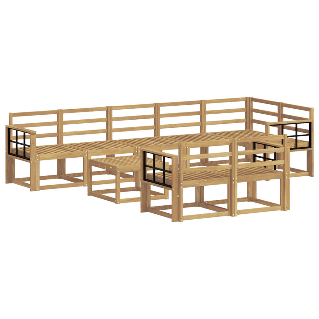 Outdoor-Sofagarnitur 9 pcs Weiß Massivholz Akazie