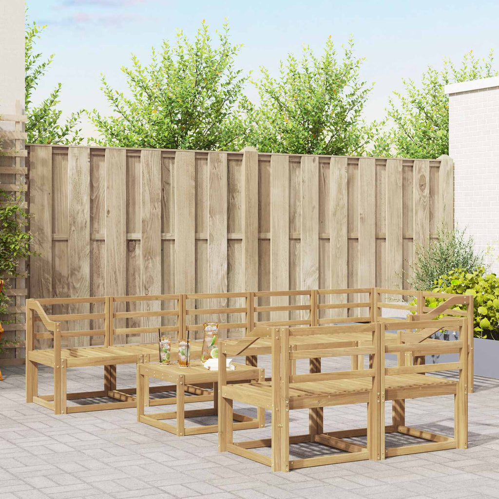 Outdoor-Sofagarnitur 9 pcs Weiß Massivholz Akazie