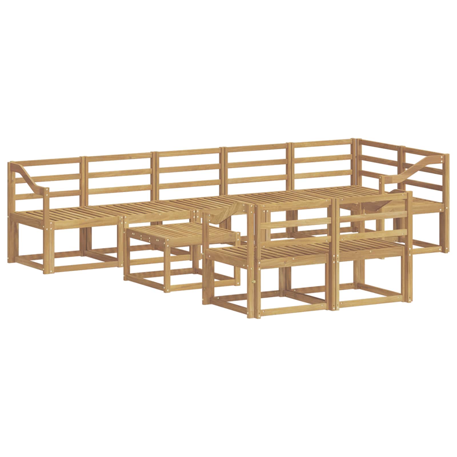 Outdoor-Sofagarnitur 9 pcs Weiß Massivholz Akazie