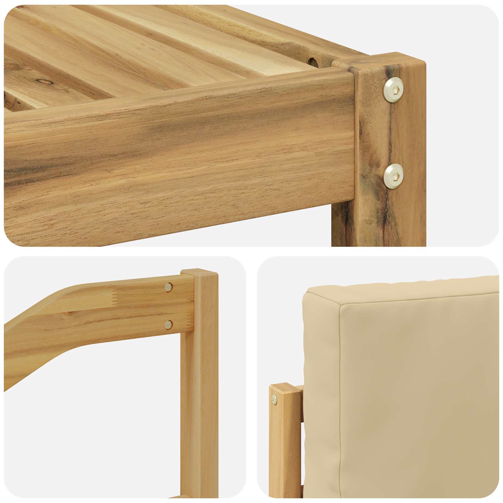 Outdoor-Sofagarnitur mit Kissen 9 pcs Weiß und Beige Polyester