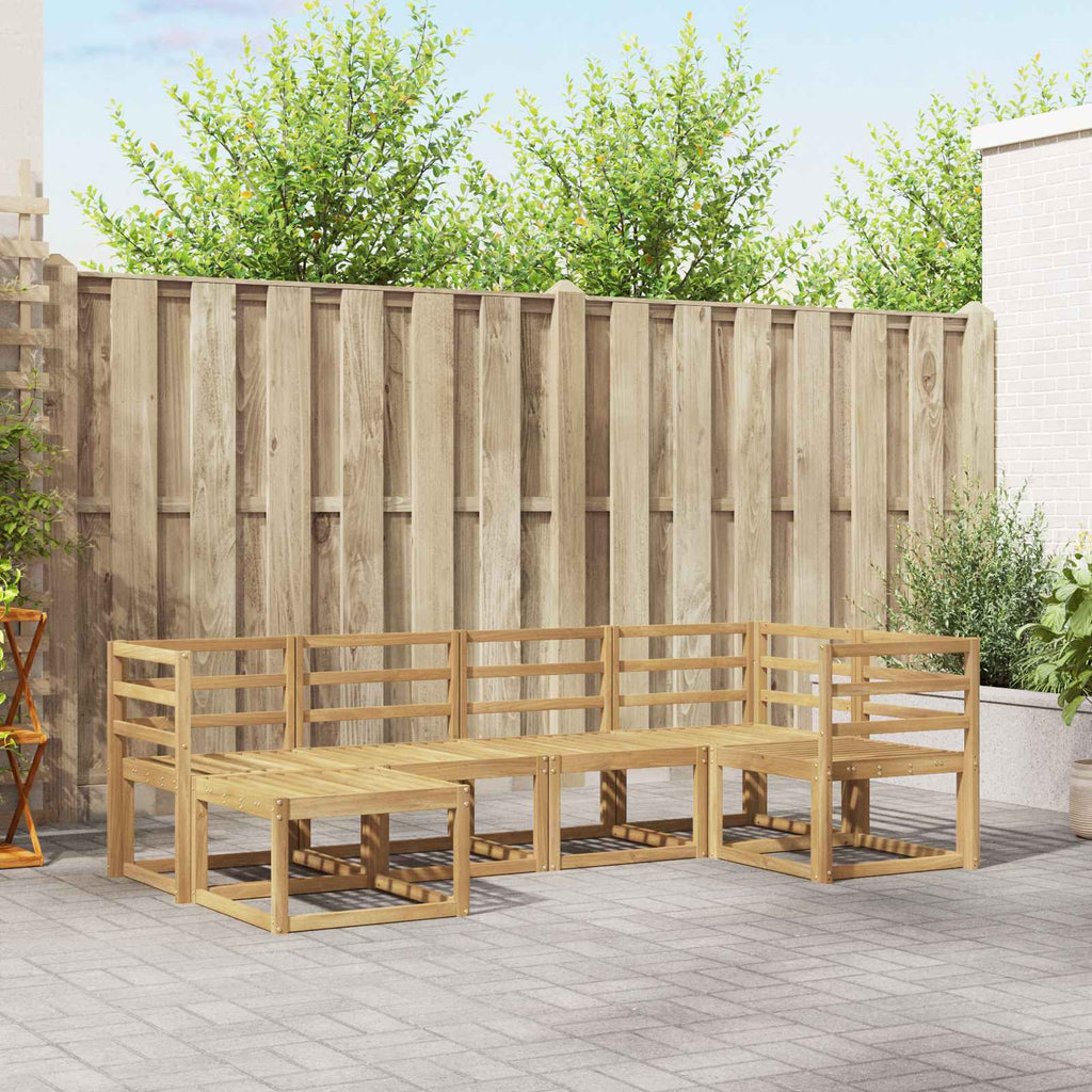 Outdoor-Sofagarnitur 6 pcs Weiß Massivholz Akazie