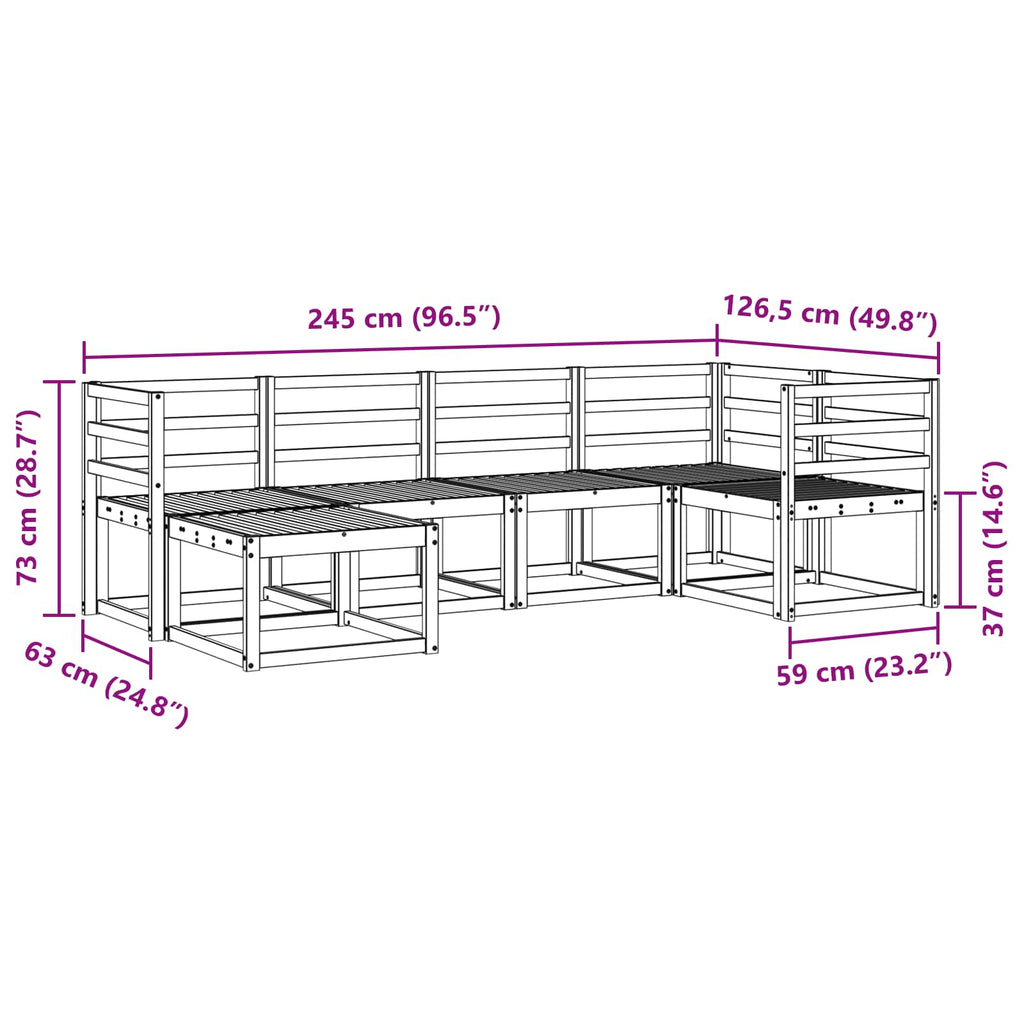 Outdoor-Sofagarnitur 6 pcs Weiß Massivholz Akazie