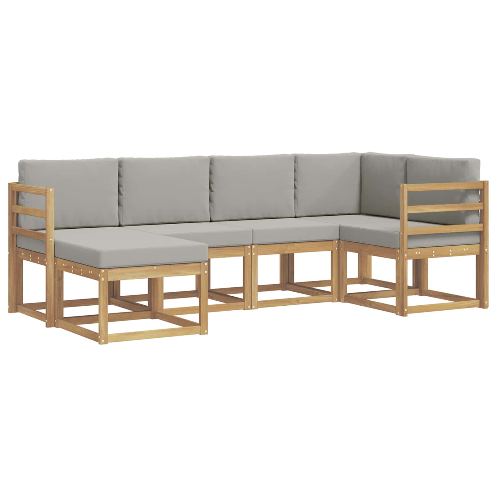 Outdoor-Sofagarnitur mit Kissen 6 pcs Weiß und Hellgrau