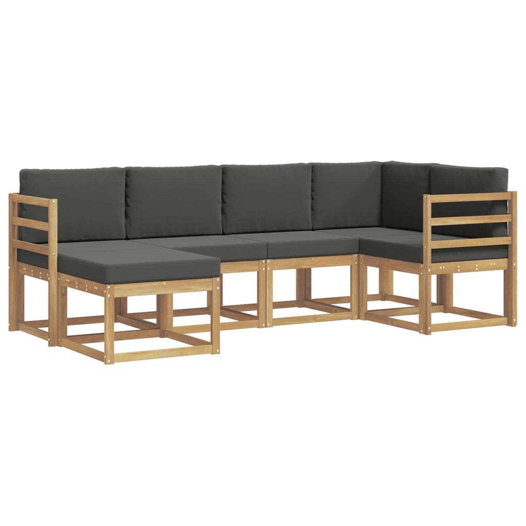 Outdoor-Sofagarnitur 6 pcs Weiß und Anthrazit Polyester