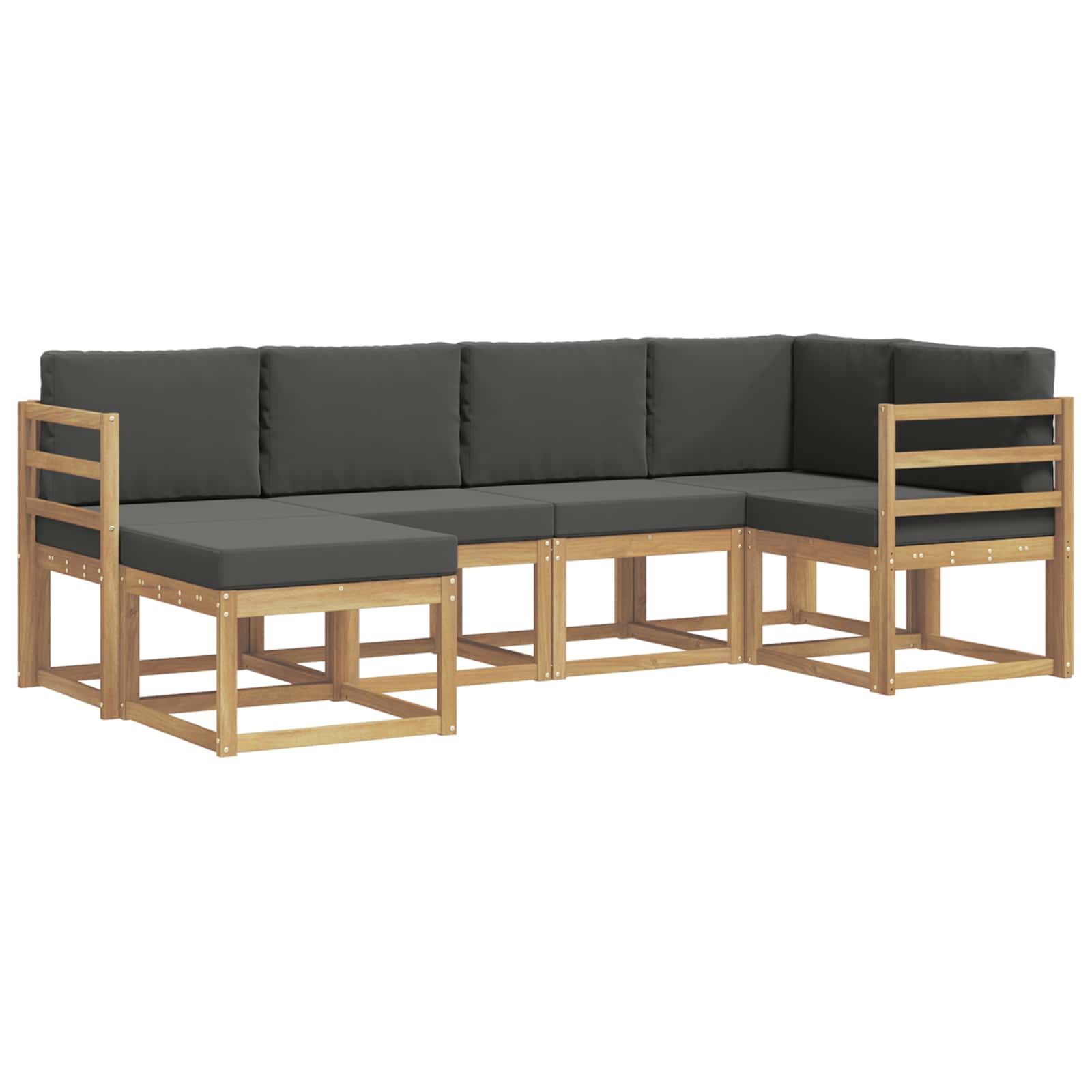 Outdoor-Sofagarnitur 6 pcs Weiß und Anthrazit Polyester