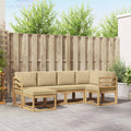 Outdoor-Sofagarnitur mit Kissen 6 pcs Weiß und Beige Polyester