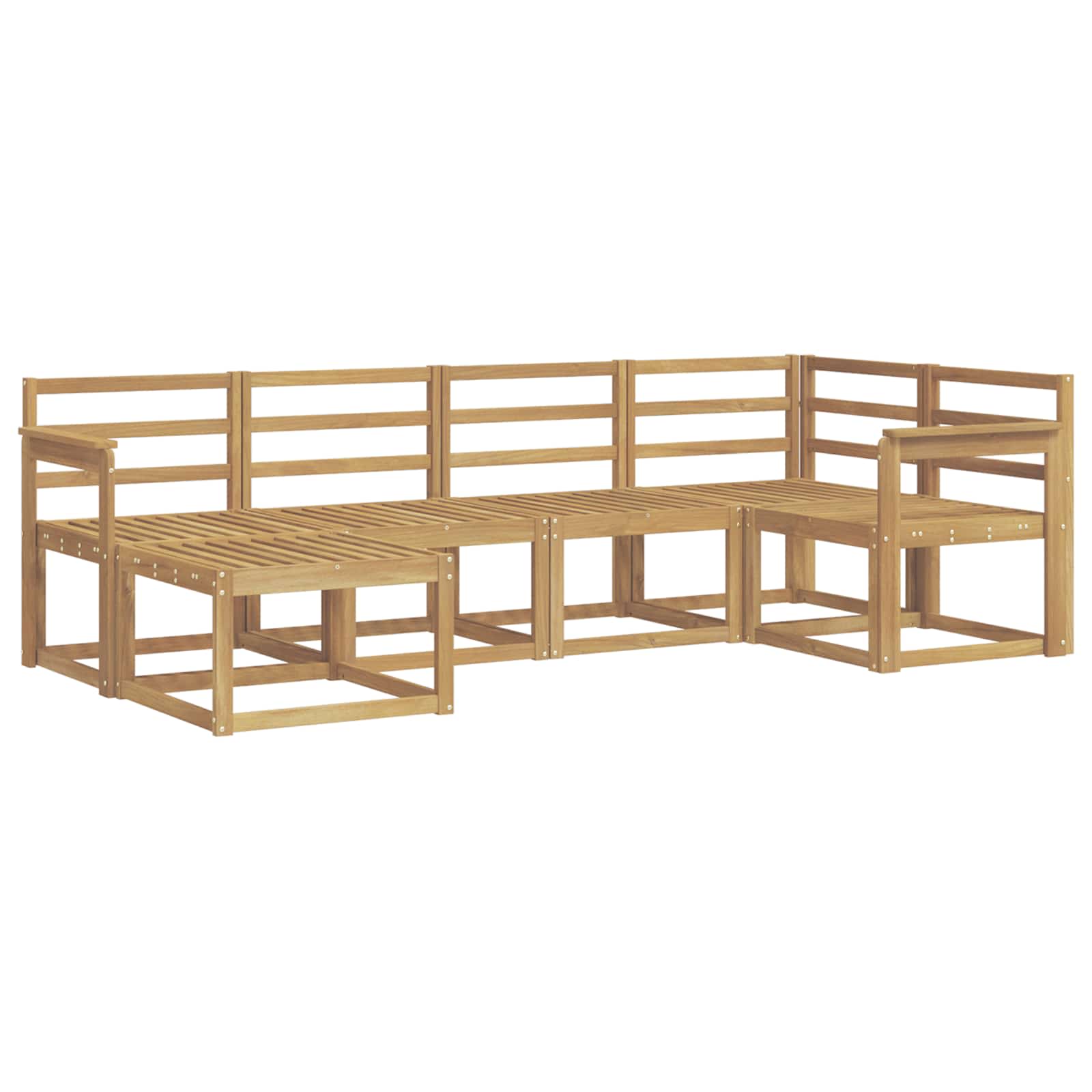 Outdoor-Sofagarnitur 6 pcs Weiß Massivholz Akazie