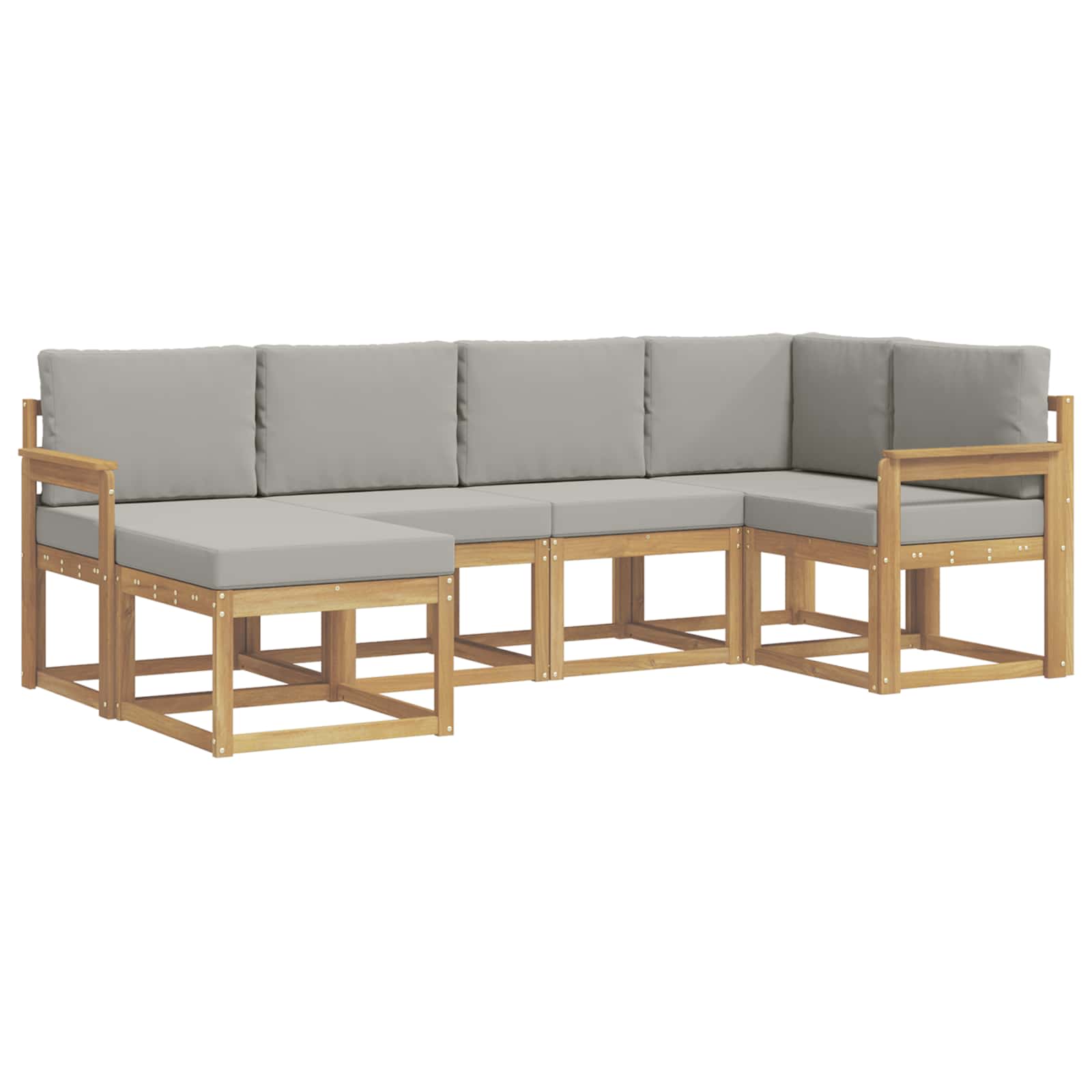 Outdoor-Sofagarnitur 6 pcs Weiß und Hellgrau