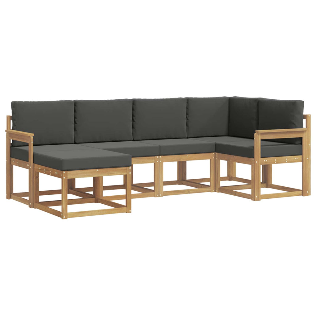 Outdoor-Sofagarnitur 6 pcs Weiß und Anthrazit Polyester