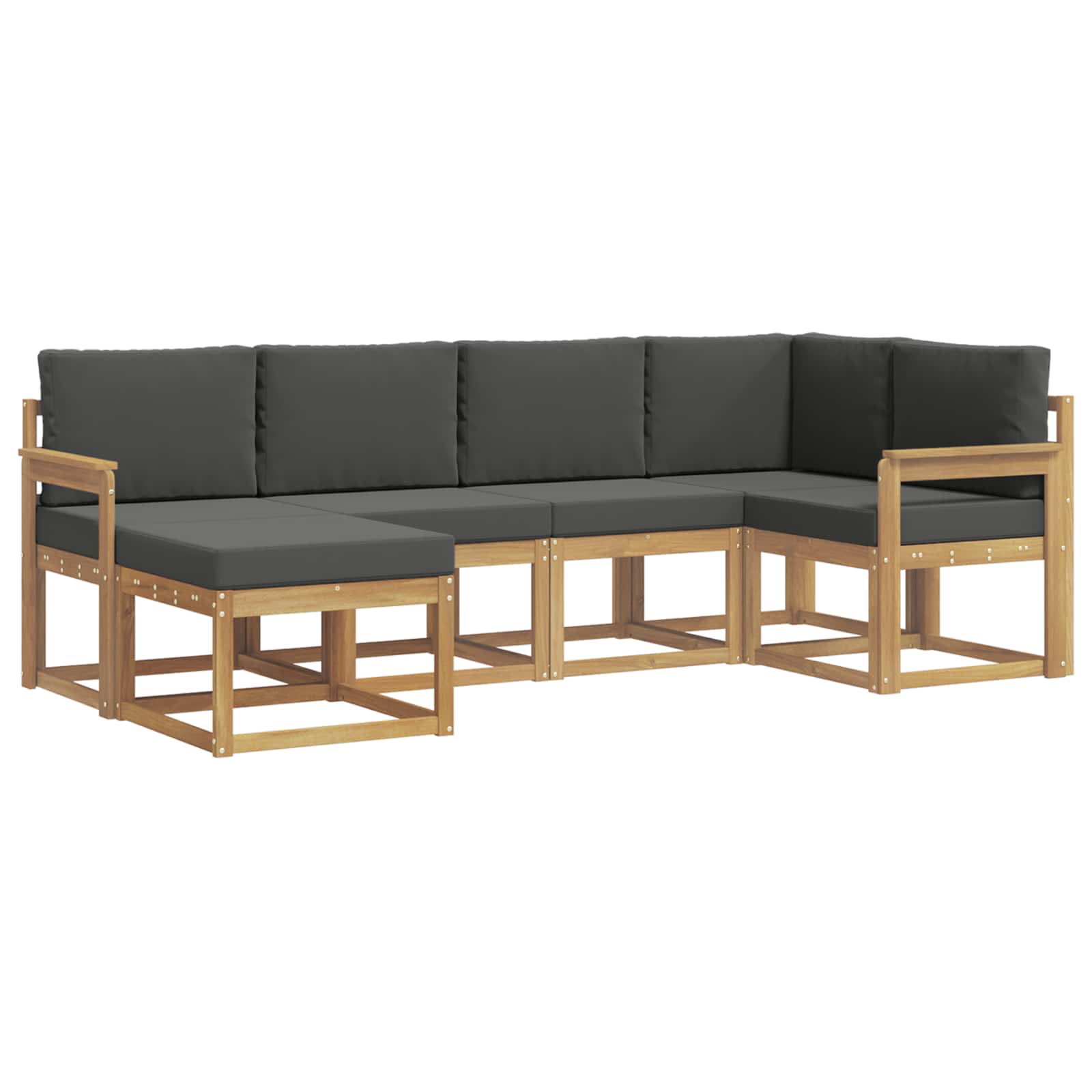 Outdoor-Sofagarnitur 6 pcs Weiß und Anthrazit Polyester